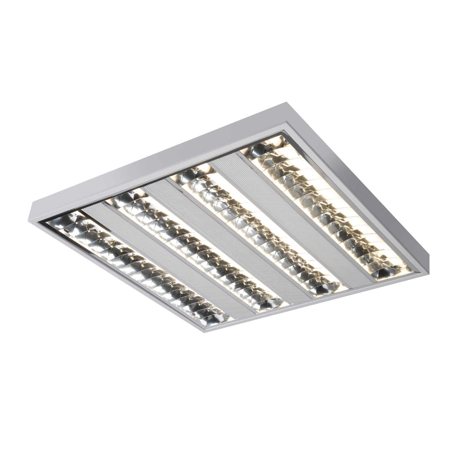 IP20 4x14W T8 Surface Mounted Emergency Fluorescent Fitting 600x600x75mm - SURF414EMHF 