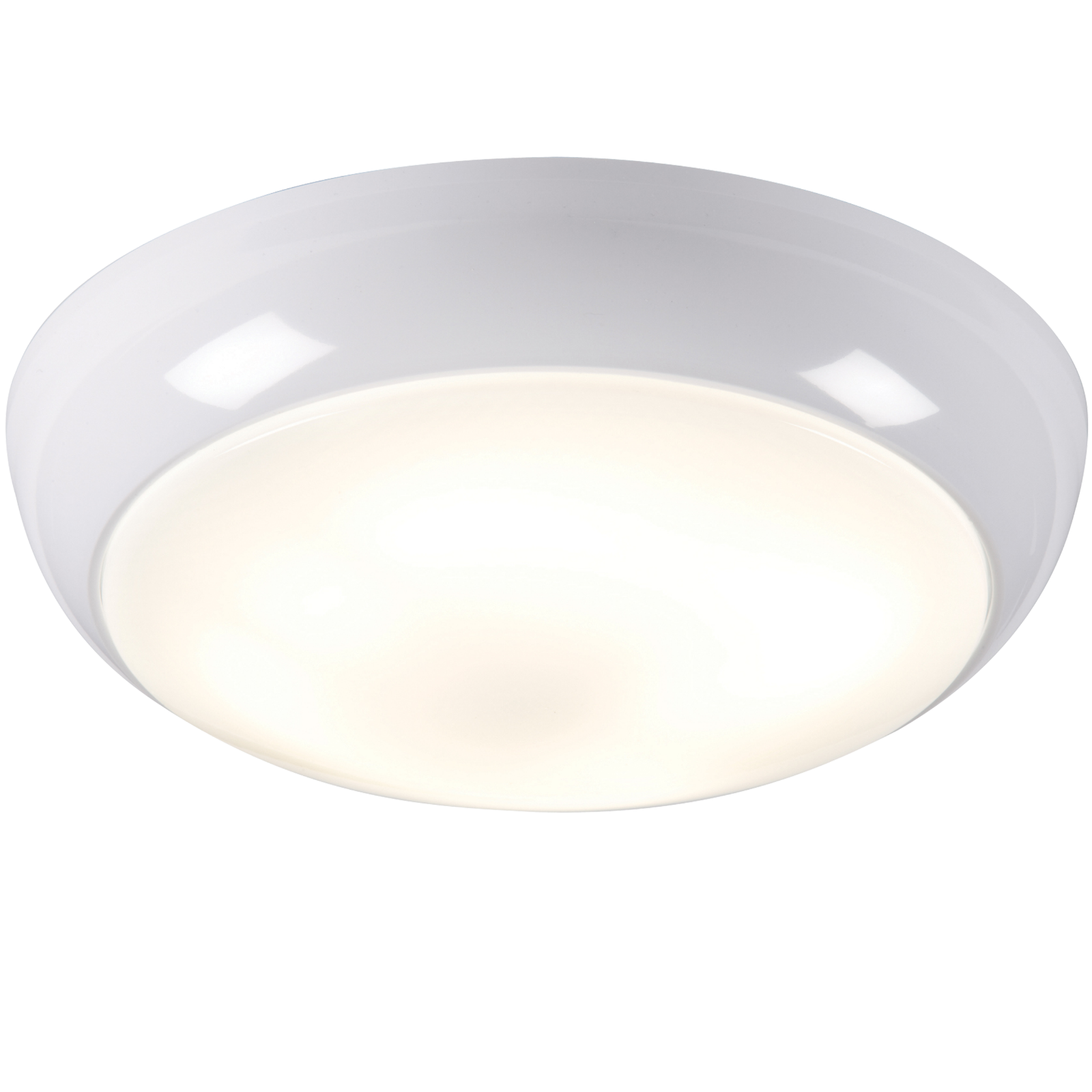 IP44 16W HF Polo Bulkhead With Opal Diffuser And White Base - TPB16WOHF 