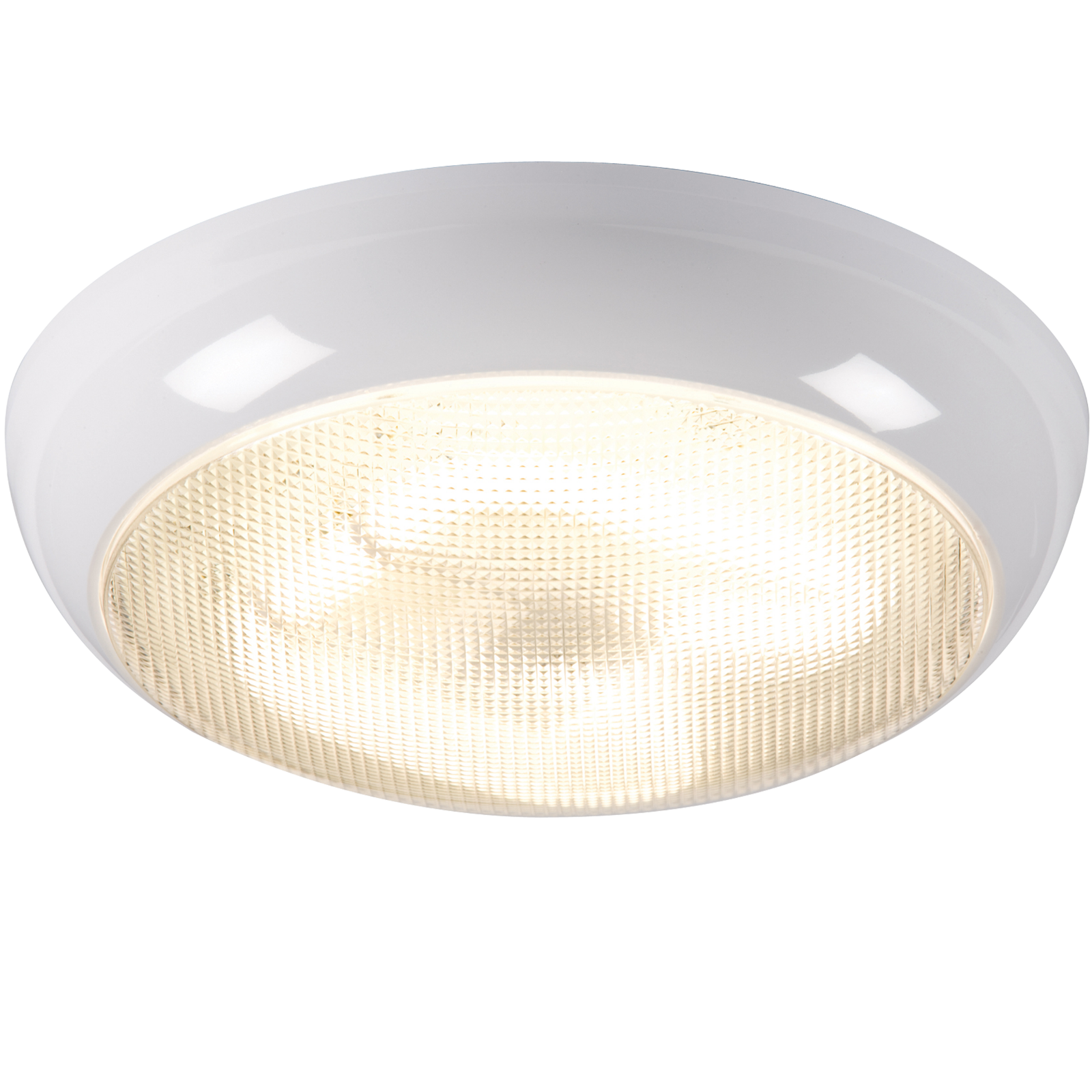 IP44 28W HF Emergency Polo Bulkhead With Prismatic Diffuser And White Base - TPB28WPEMHF 