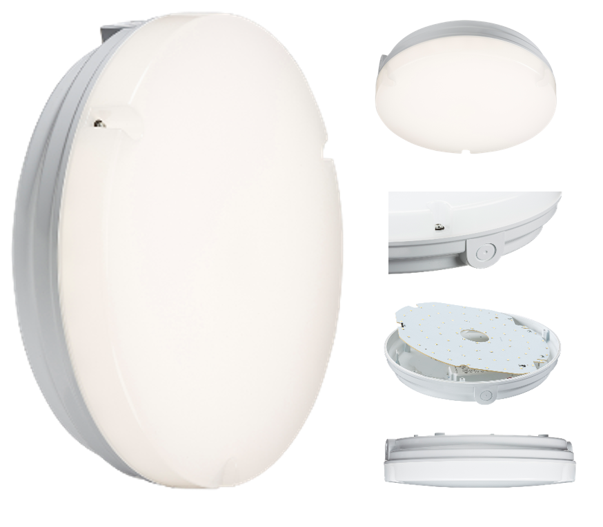 230V IP65 14W LED Bulkhead With Sensor 4000K - TPR14LEDS 