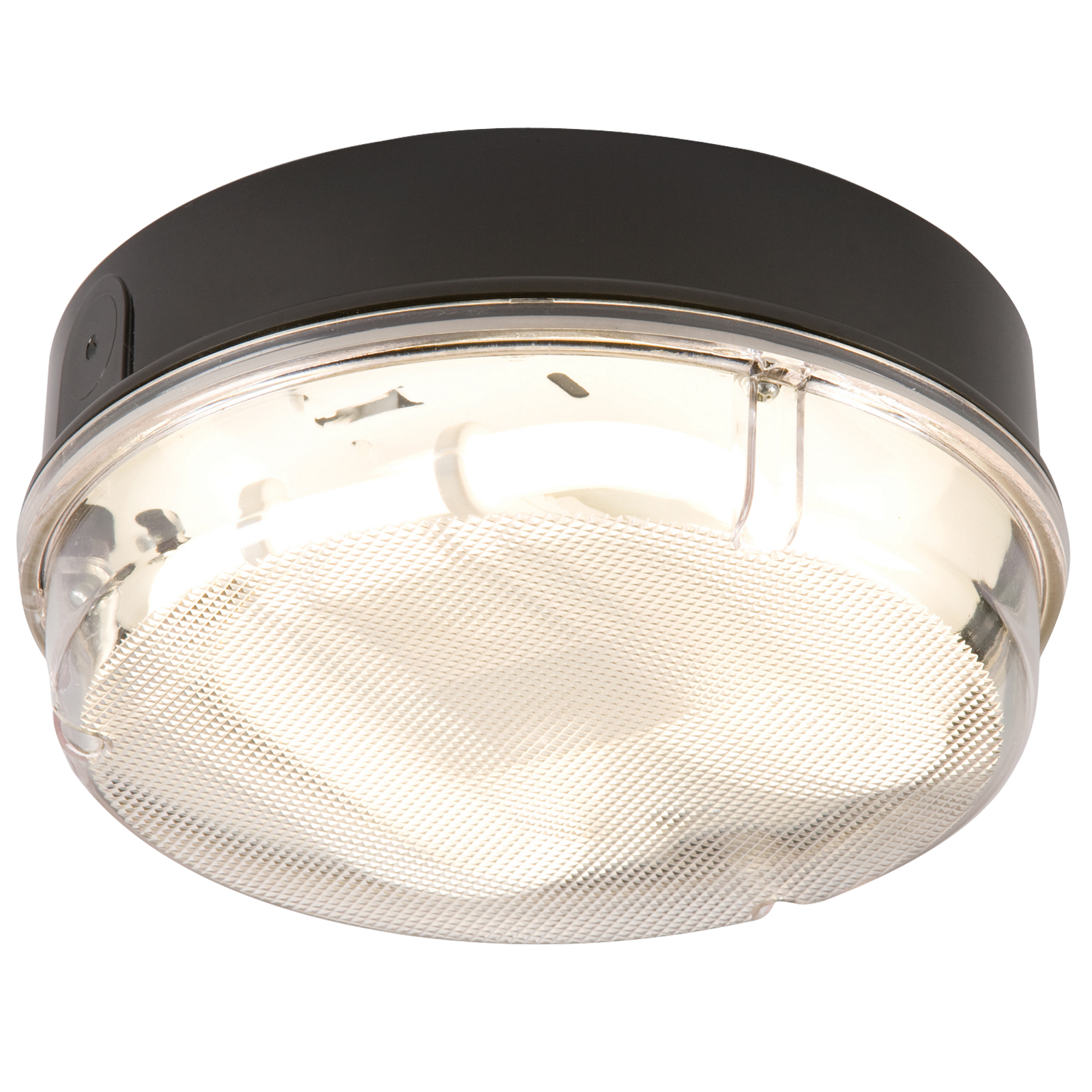 IP65 28W HF Round Bulkhead With Prismatic Diffuser And Black Base - TPR28BPHF 