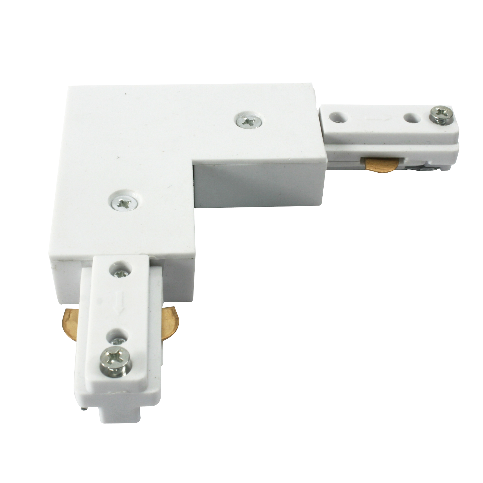 230V Track L Right Angle Connector White - TRKRAW 