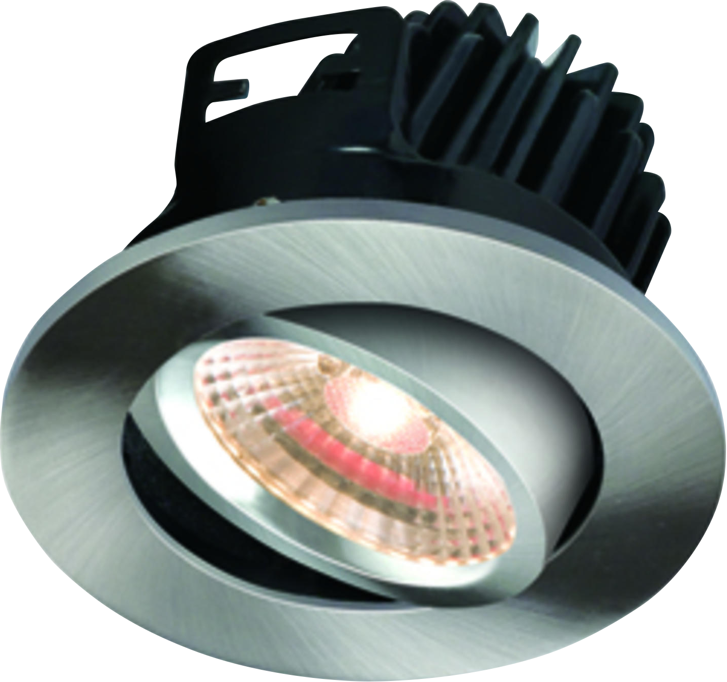 IP20 7W LED 3000K Warm White Tilt Downlight With Fixed Brushed Chrome Bezel - VFRCOBWW3 