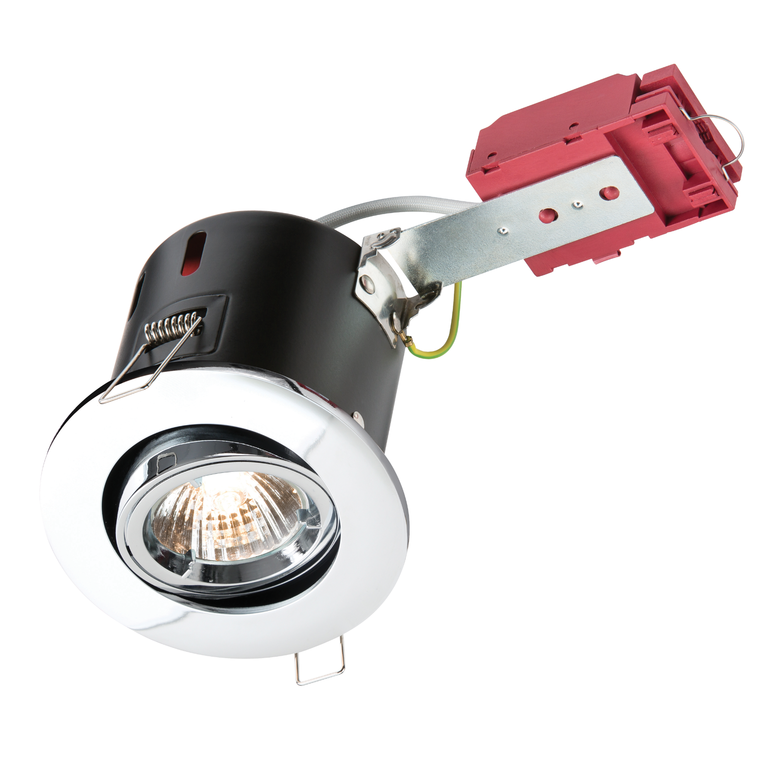 230V IP20 50W GU10 IC Fire-Rated Tilt Downlight Chrome - VFRSGICC 