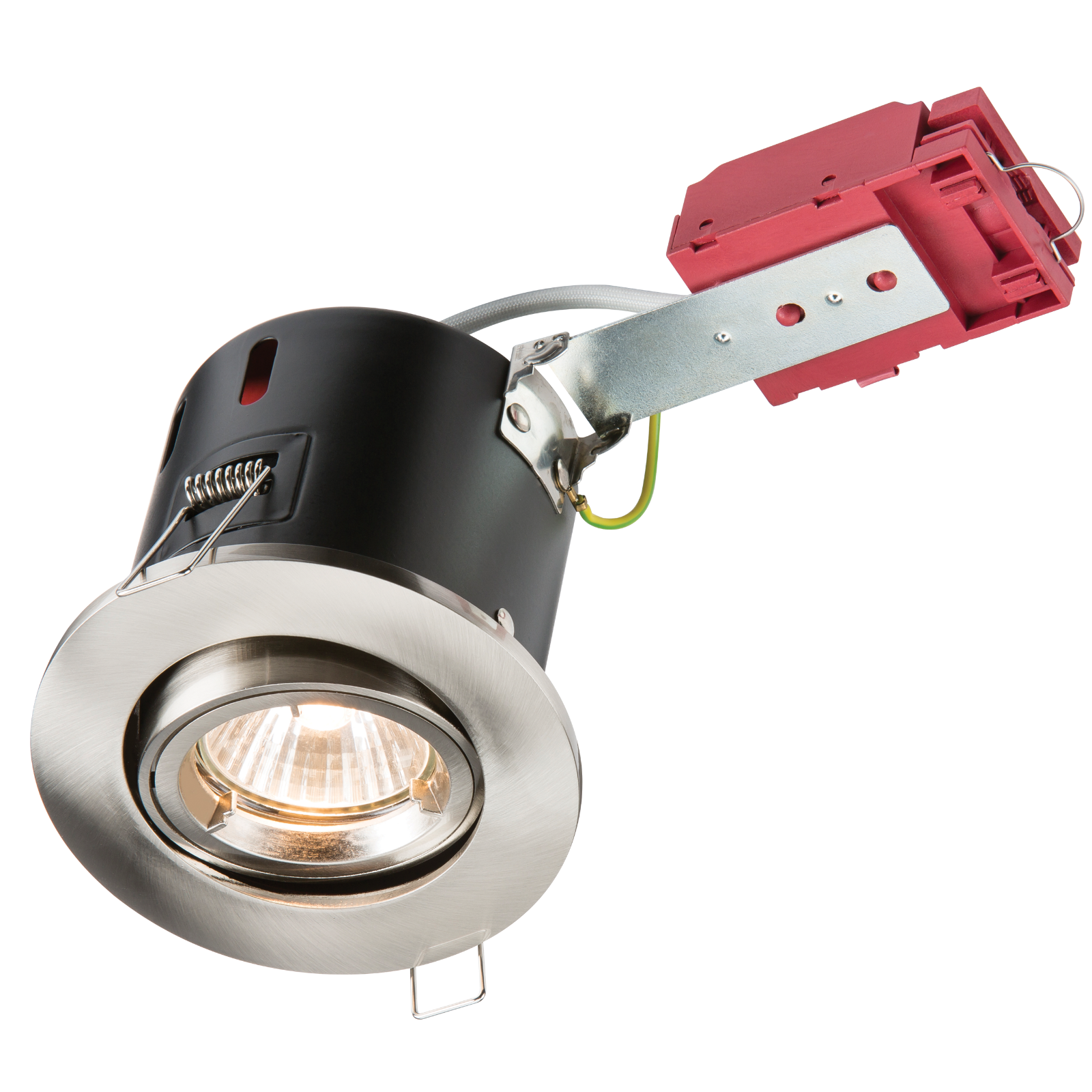 230V IP20 50W GU10 IC Fire-Rated Tilt Downlight Brushed Chrome - VFRSGICCBR 