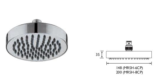 SIRRUS - 6 inch Minimalist Chrome Swivel Shower Head - MRSH-6CP