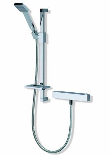 MX Atmos Qube Thermostatic Bar Mixer With Riser Rail - HMF