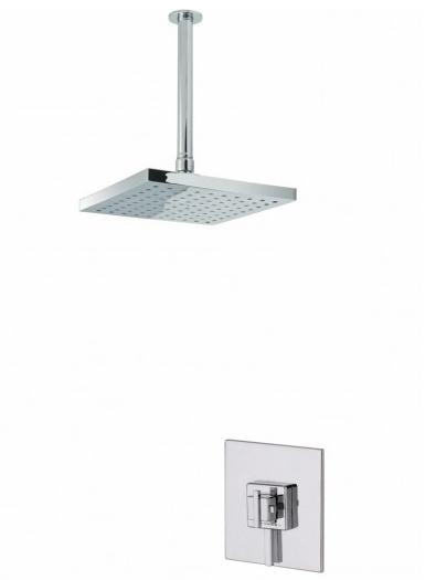 MX Atmos Zinc Thermostatic Concealed Concentric Mixer With Ceiling Arm Overhead - HMG