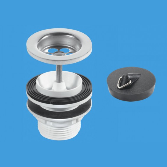 1¼" (1.1/4") Centre Pin Basin Waste to suit Basin Bracket with Plug - BSW11P