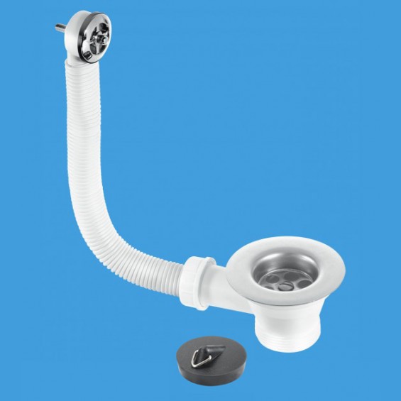 1¼" (1.1/4") Sink Combined Waste and Overflow  - Nut and Bolt Overflow Connection - FSW1P