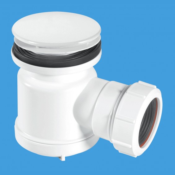 1½" (1.1/2") x 19mm Seal Shower Trap - 70mm White Mushroom Flange  - STW1-M