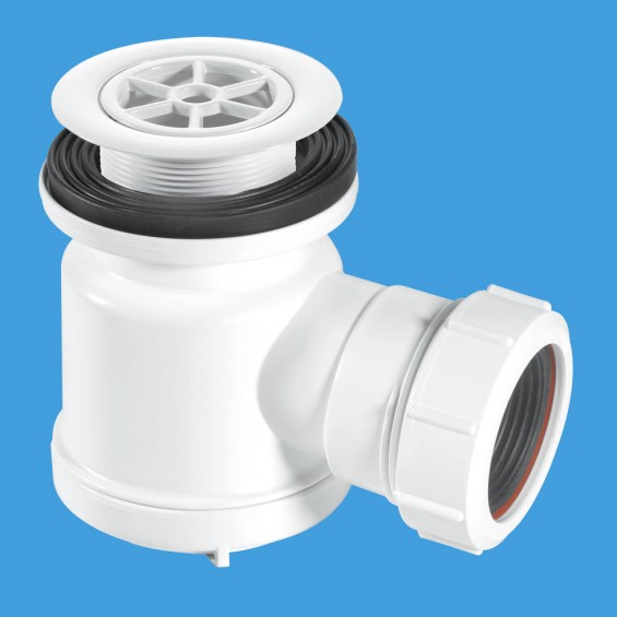 1½" (1.1/2") x 19mm Seal Shower Trap - 70mm White Flange  - STW1-R