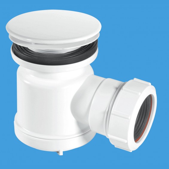 1½" (1.1/2") x 19mm Seal Shower Trap - 85mm White Mushroom Flange  - STW5-M