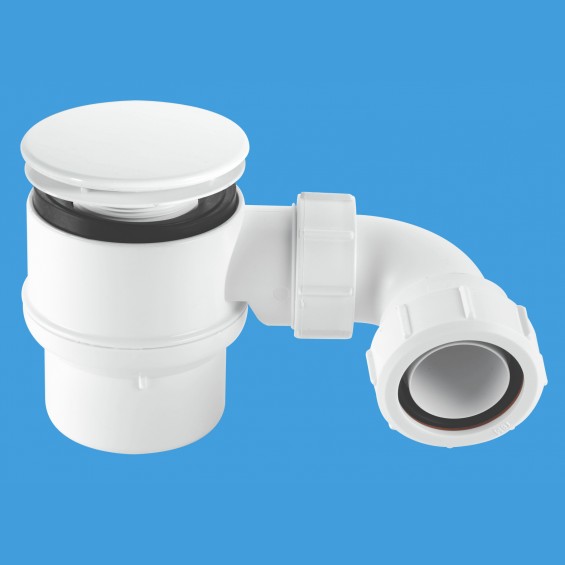 1½" (1.1/2") x 50mm Seal Shower Trap - 85mm White Mushroom Flange  - STW6M-95