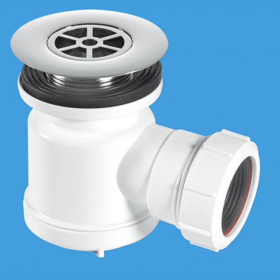 1½" (1.1/2") x 19mm Seal Shower Trap - 85mm CP Brass Flange  - STW7-RB