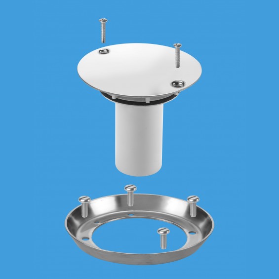 Conversion Kit to convert any TSG1 or TSG2 Gully to a sheet flooring gully with Polished Stainless Steel Clamp Ring, Cover Plate and Dip Tube - TSGCONTVSS
