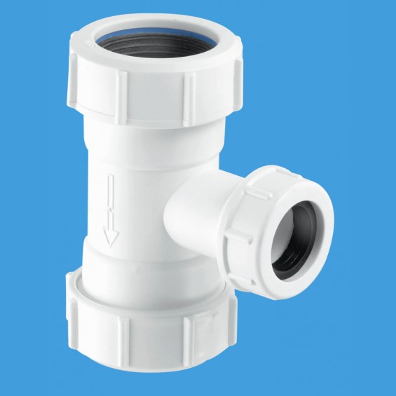 1½" (1.1/2") Flush Pipe Tee Piece for WC Overflow  - V33T-FP
