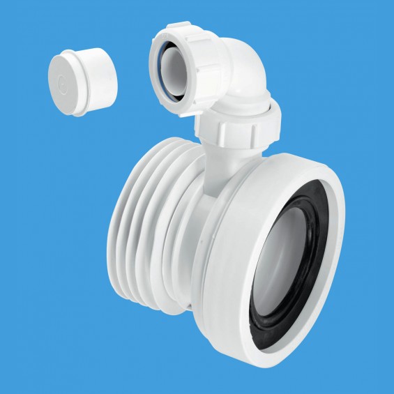 4"/110mm Straight Rigid WC Connector with Vent Boss - WC-CON1V