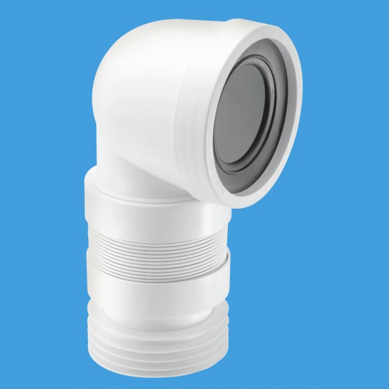 4"/110mm 90° Flexible WC Connector (Short Length) - WC-CON8F18