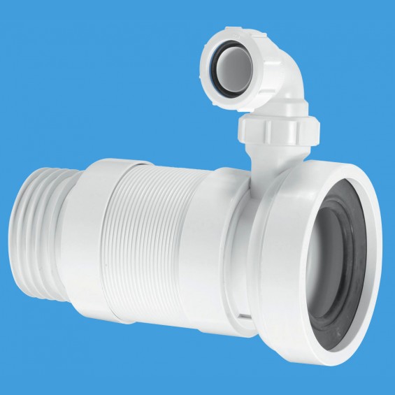 3½" (3.1/2") / 90mm Flexible WC Connector (Medium Length) with Universal Vent Boss - WC-F23SV