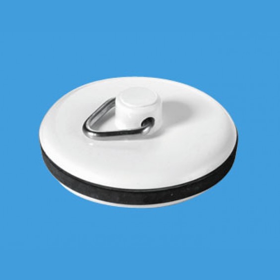 1½" (1.1/2") White Plastic Plug with Rubber Seal and Triangle - WP1T