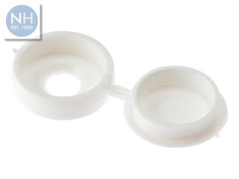 Large Hinged Cover Caps White 100 Per Bag - 100HCC0L 