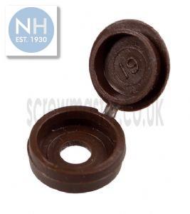 Screw Cover Cap Hinged Brown 100 Per Bag - 100HCC1 