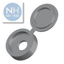 Screw Cover Cap Hinged Grey 100 Per Bag - 100HCC10 