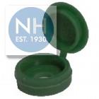 Screw Cover Cap Hinged DkGreen 100 Per Bag - 100HCC14 