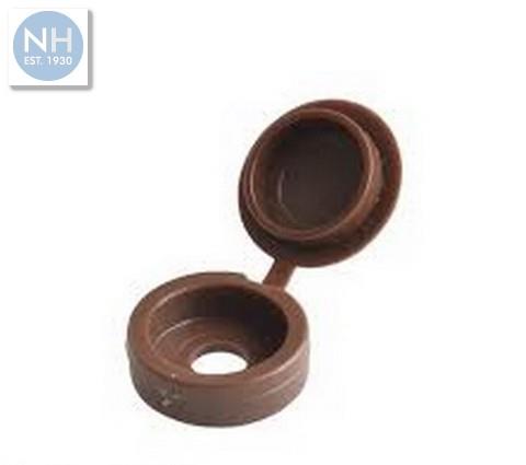 Large Hinged Cover Caps Brown 100 Per Bag - 100HCC1L 