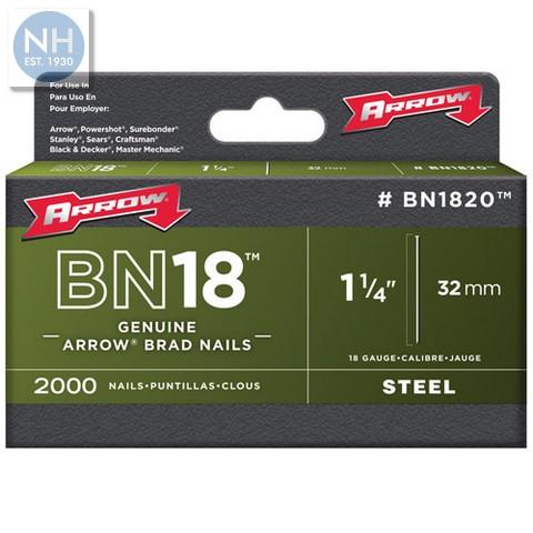 Arrow BN1820 32mm Brad Nails Pack of 2000 - ARRBN1820-32MM 