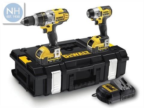 Dewalt 18V Combi Drill/Impact Driver Kit 2 x Li-Ion Batteries - DEWDCK290 