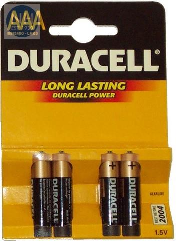 Duracell AAA Batteries Card of 4 - DURMN2400 