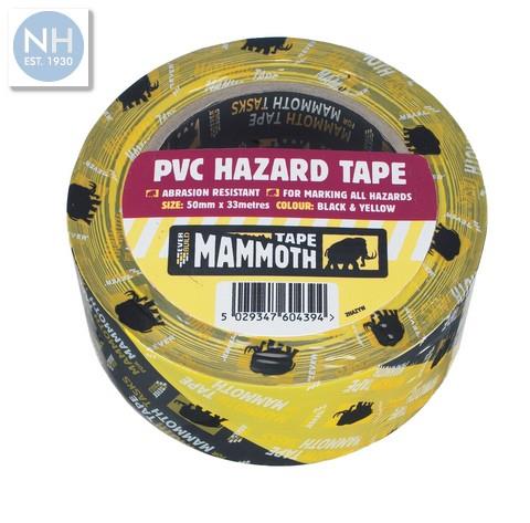 Everbuild Yellow/Black PVC Hazard Tape 50mm x 33m - EVE2HAZBY 
