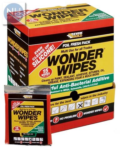 Wonder Wipes Foil Pack In Dispenser Pk 15 - EVEWIPE15 