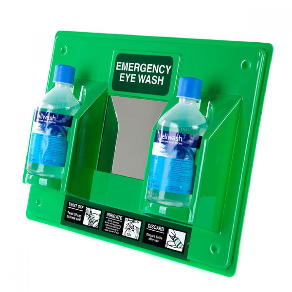 Eyewash Station Complete with 2 x 500ml Eyewash Bottles - HNH955 