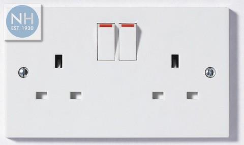 Status Wall Socket Switched 2 Gang 13 Amp - HNHS2G13AWS8 