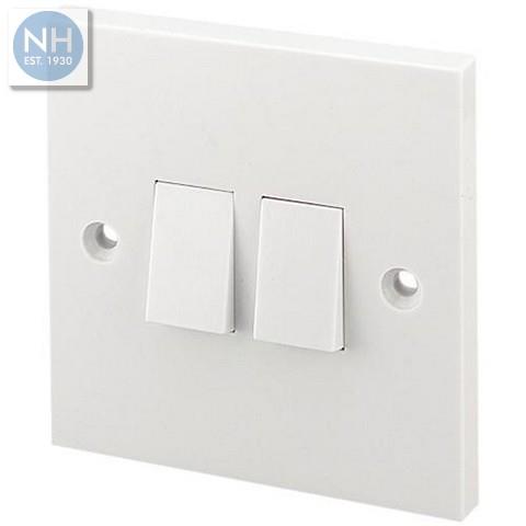 Status Light Switch White 2 Gang 2 Way - HNHS2G2WLS10 