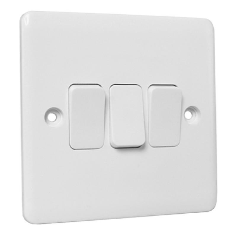 Status Light Switch White 3 Gang 3 Way - HNHS3G2WLS5 