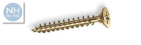 Spax Countersunk Screws Yellow Pozi 3.5x25mm Box 200 - HNHSPAX3525 