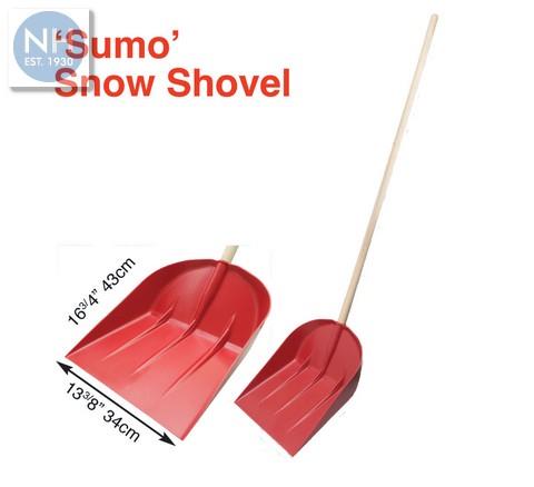 Red Sumo Snow Shovel with 48" x 1.1/8" Handle - HNHSSSBA 