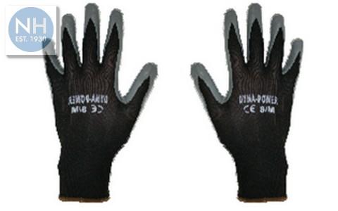 Black Nylon PU Gloves Size 10 - HNHWP10 