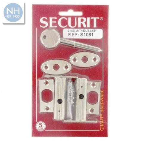 Securit S1081 2 x Security door bolts and k - MPSS1081 