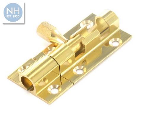 Securit S1522 50mm Brass door bolt 1" wide - MPSS1522 
