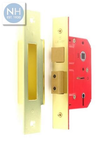 Securit S1801 63mm 5 lever sash lock brass - MPSS1801 