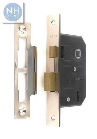 Securit S1822 63mm 3 lever sash lock nicke - MPSS1822 