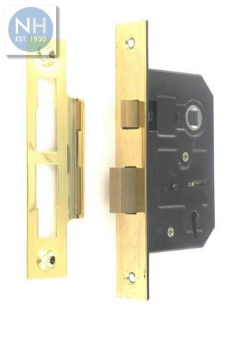 Securit S1823 75mm 3 lever sash lock brass - MPSS1823 