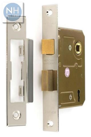 Securit S1835 75mm 3 lever sash lock nicke - MPSS1835 