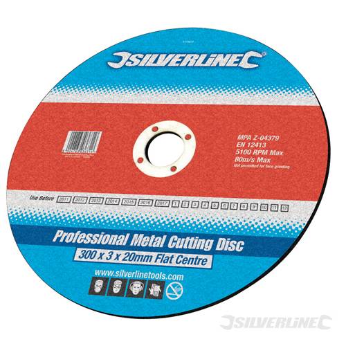 Silverline 103610 Heavy Duty Metal Cutting Disc Flat 115 x 3 x 22.2mm - SIL103610 