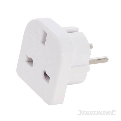 Silverline 171631 UK-EU Travel Adaptor 220 - 240V - SIL171631 